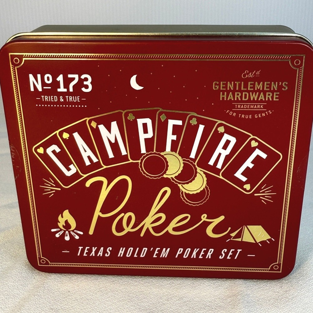 Gentlemen's Hardware Campfire Poker Texas Hold'em Set - Red New Waterproof
